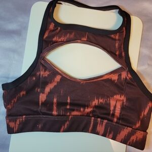 Jo+Jax Sports Bra Top Youth Large Distressed Tie Dye Black Brown Dance Costume